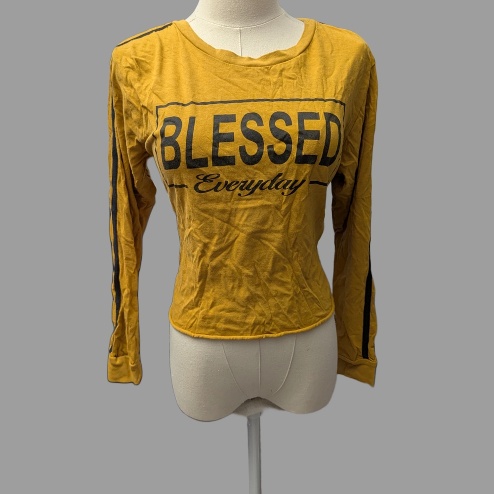 On Fire Blessed Everyday Mustard Long Sleeve Top